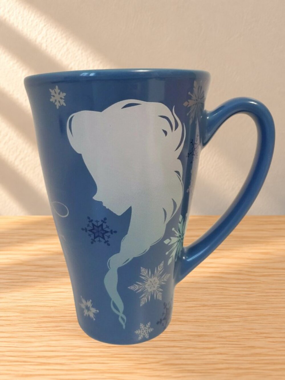 Disney Store Frozen Anna Elsa Silhouette Mug Keep Calm Let It Go Blue NEW